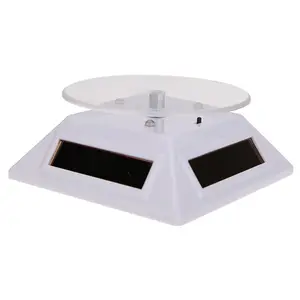 3LED Cor Mudar 360 Graus Rotating Assista Jóias Display Showcase Turntable Carrinho de Exposição Solar Caso de Ouro/Prata/Branco/Preto