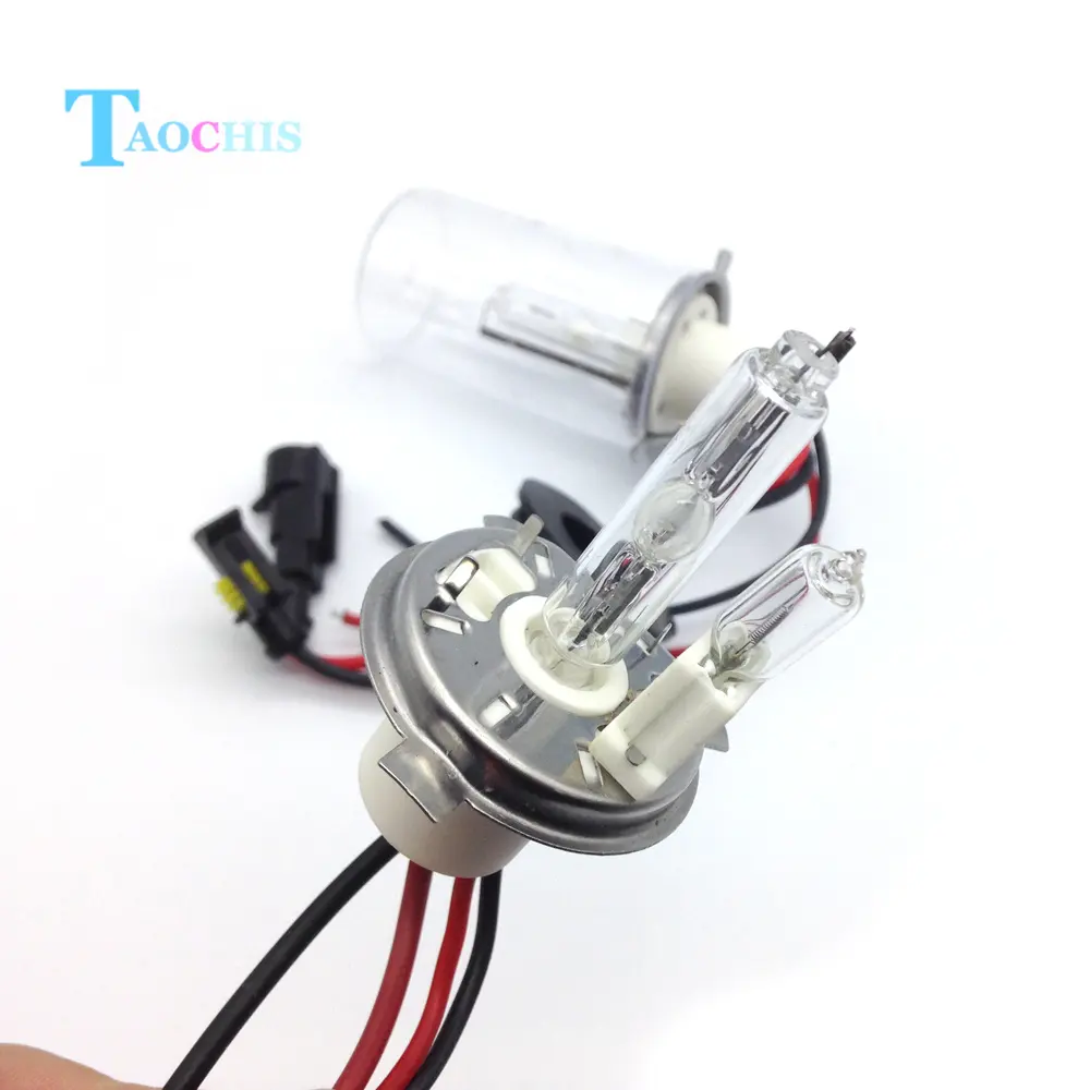 TAOCHIS 12V 75W H4-2 Hi/Lo Xenon HID Bulbs Halogen Lamp Headlights 4300k 5000k 6000k 8000k Car HID fog Lights replacement