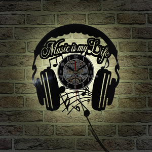 Vinyl Kỷ Lục Đồng hồ treo tường thiết kế hiện đại 3D treo giáng sinh trang trí đồng hồ thạch anh Analog trang trí nhà <span class=keywords><strong>clock</strong></span>.gif t Đồng hồ - Product Image 5