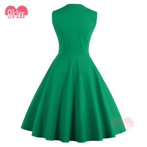 Punto de Polca de la Cintura Delgada de La Vendimia de Cóctel Estilo Mujeres Largo Vestido de Fiesta - Product Image 5