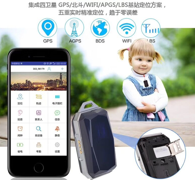 3G Portable Smart Anti -lost Mini Locator Sim Card Kids Pet Personal Gps tracker with Sos
