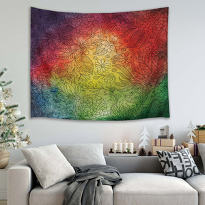 Tapiz psicodélico Hippie bohemio de Mandala, decoración de pared para dormitorio, tapiz colgante de pared, AUBUSSON impreso - Product Image 4