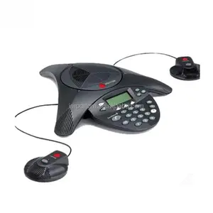 Telepon IP Polycom SoundStation 2 EX untuk Konferensi dengan Dua Mikrofon