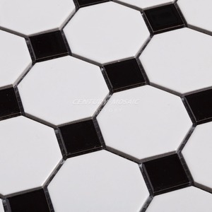 Thế Kỷ Khảm Vuông Bát Giác Khảm Gốm Đen Và Trắng - Product Image 2