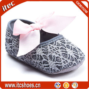 Glitter <strong>Christening</strong> Newborn Baby Ribbon Moccasin <strong>Shoes</strong> - Product Image 4