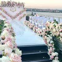 ISEVIAN חם יפה לבן חתונה קשת פרח ואדום קשת חתונה Stand חדש עיצוב פרח לחתונה קישוט