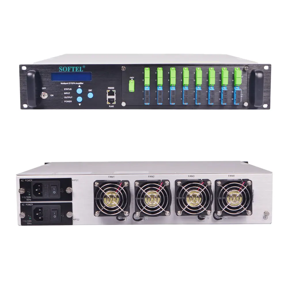 FTTH 1550nm High Power DWDM 16 Port EDFA with Buit-in WDM