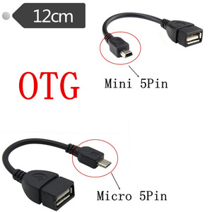 מיקרו USB ל-usb 2.0 OTG כבל מיני 5P כדי usb 2.0 OTG כבל