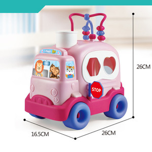 Bé Giáo Dục Học Đồ Chơi Bằng Nhựa Trượt Vui Vẻ Hình Dạng Xe Buýt Sorter Với Khối - Product Image 5