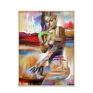 家の装飾的な手描きの抽象的なアフリカの女性の油絵