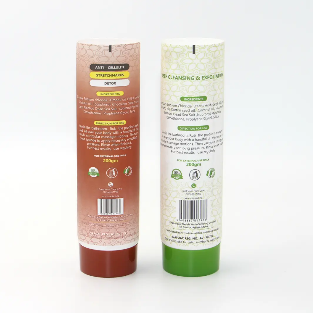 Tubo de embalaje de tubo para crema de manos respetuoso con el medio ambiente y material de caña de azúcar, tubo de plástico para crema cosmética
