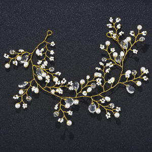 Marfim Pérola Headpieces Nupcial Hairband Cabeça Cadeia de Strass jóia Do Cabelo Do Casamento para a noiva - Product Image 4