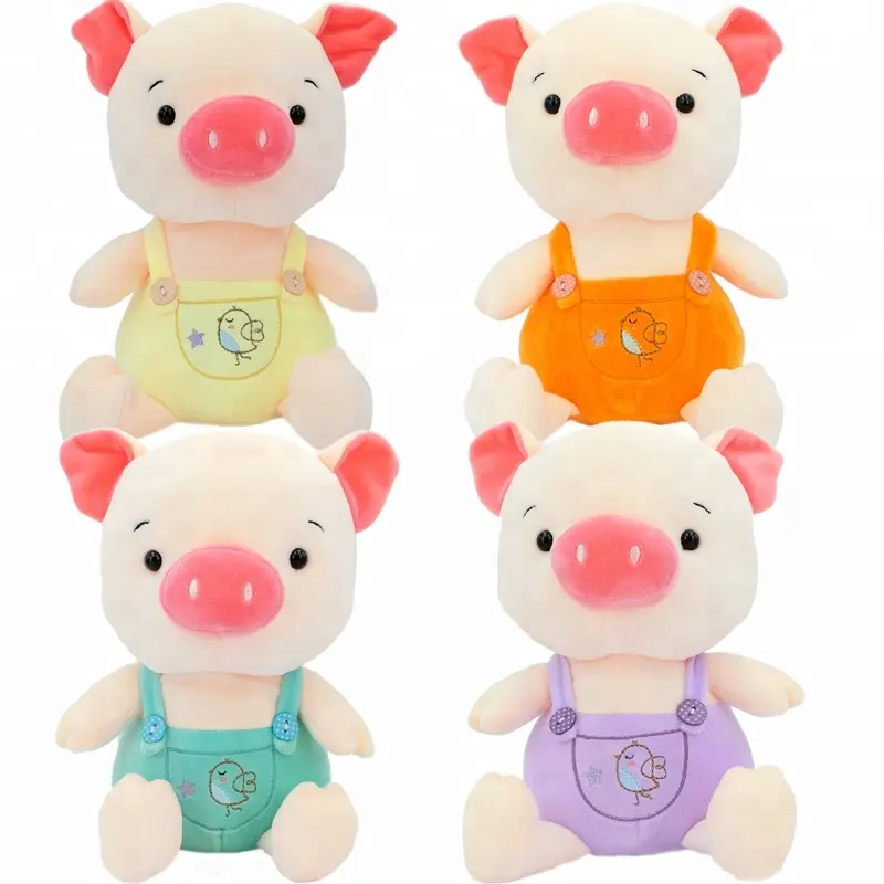 22cm Cute Pig Stuffed Animals Plush Toys Kawaii Colors Piggy Great Pet Toys for Children Gifts 2019 New Year Gifts