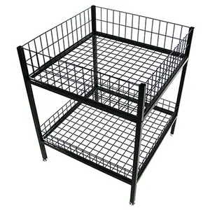 Retail store metal square wire basket merchandise dump bin display