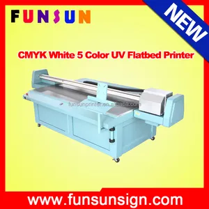 Descuento grande CMYK blanco 5 Color impresora plana UV Galaxy UD-2512UFW