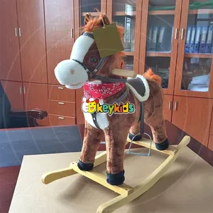 Barato al por mayor de los niños juguete del caballo mecedora de madera caballo de sonido W16D089