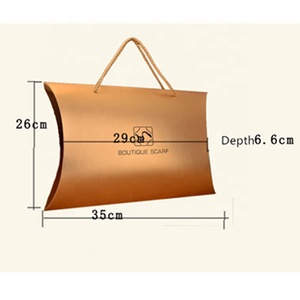 WLT5-2-26 Mùa Đông Khăn Choàng Bao Bì Hộp Giấy Với Tay Cầm Dây Thừng, Sang Trọng Vàng Kim Loại Giấy Gối <span class=keywords><strong>Box</strong></span> Đối Với Khăn Bao Bì - Product Image 1