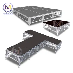 Etapa inteligente de aluminio a precio de fábrica, plataforma de etapa portátil, plataforma de madera contrachapada de aluminio cubierta de etapa