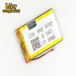 Plug 1,25-2 p 3,7 V 754575 704080 3000 mAh high power LiPo battery Li-polymer battery rechargeable rechargeable lithium battery - Product Image 3