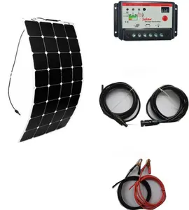 Solarparts 100W 17.6V 1050*540 * 3毫米DIY船用/游艇/RV套件太阳能家用系统100W柔性太阳能电池板组