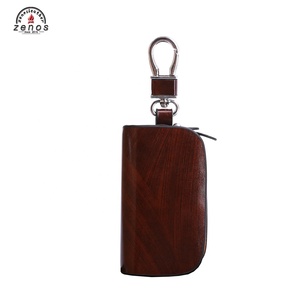 เคสใส่กุญแจหนัง PU สีน้ำตาลคุณภาพสูง