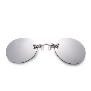 8013 الأزياء مصفوفة مورفيوس نمط جولة Rimsless النظارات الشمسية الرجال العلامة التجارية تصميم المشبك الأنف نظارات شمسية Oculos دي سول نظارات