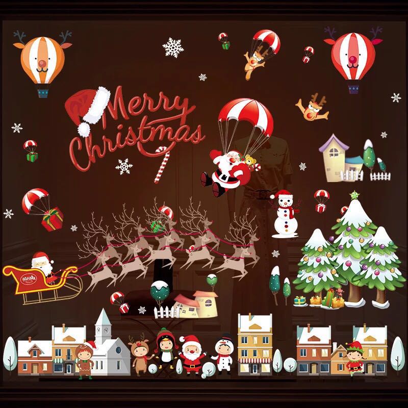 Лидер продаж, съемная Электростатическая наклейка на Рождество, праздник, Рождество, оконная наклейка