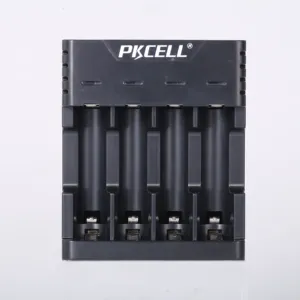 Caricabatterie portatile a 4 slot USB ricaricabile da 1.2v ni mh di marca PKCELL