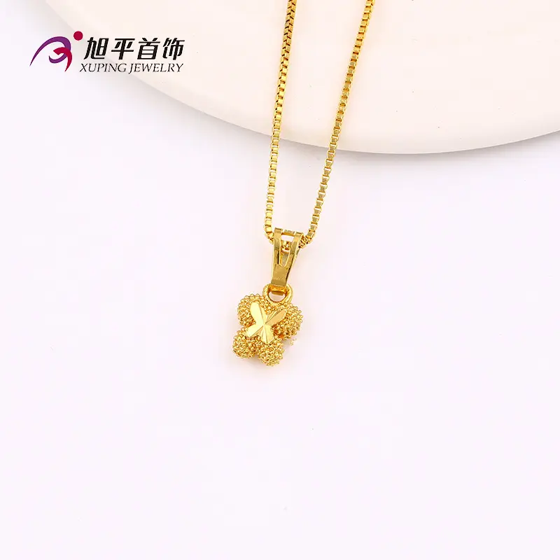 Xuping China 24K color oro joyas de imitación aleación de cobre forma de X estilo original collar para mujeres