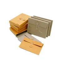 Caixa de armazenamento de papel dobrável de envelope, envelope de papel amarelo da corda