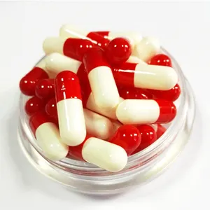 China bulk sale gelatin empty size 0 red and white capsule