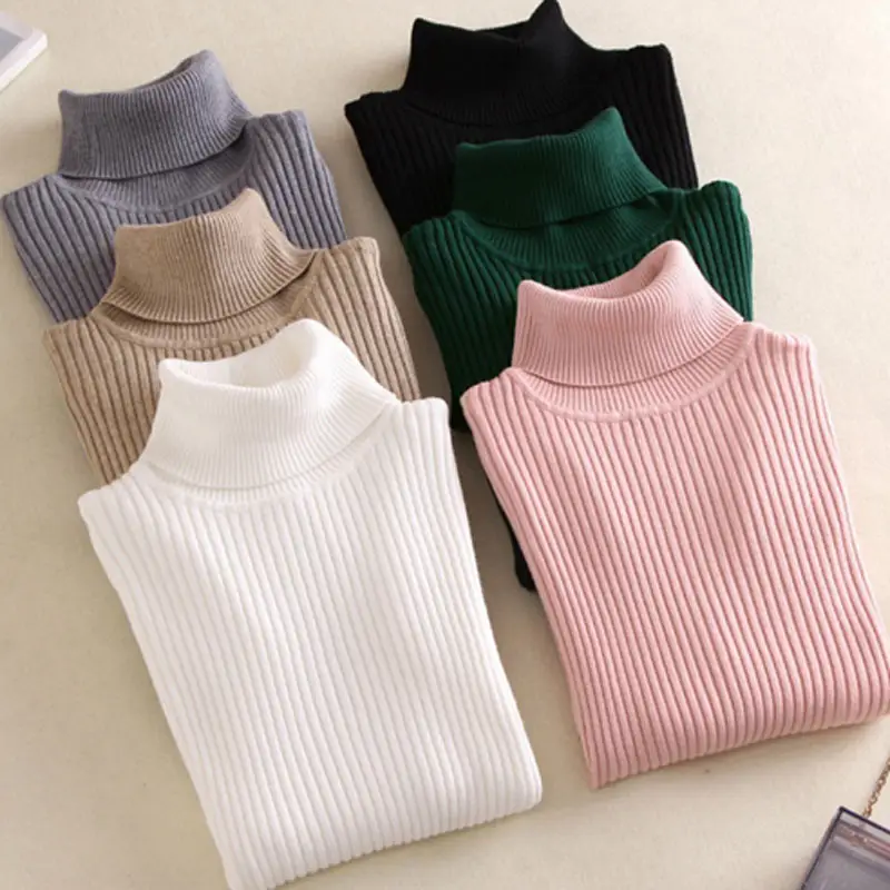 New Design Autumn Winter Christmas Turtleneck Knit Sweater Woman Sweater