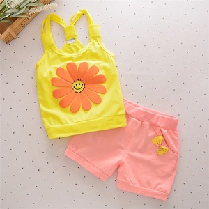 Abbigliamento estivo a maniche corte per <span class=keywords><strong>bambina</strong></span> 2-3 anni, set con <span class=keywords><strong>pantaloni</strong></span>, fantasia elegante, vestiti per bambini - Product Image 5