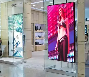 Ultra Brightness Indoor P5 Glass Wall LED Display Screen Full Color Shop Window P5 LED Display for Sale