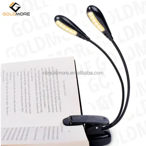 Goldmore Portable Usb Rechargeable 10 Led Reading Clip Book Light,2 Goosenecks book Light Up 2 Full Pages