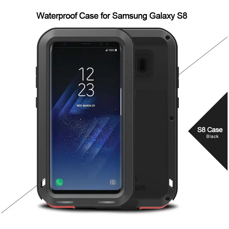 Tri-prueba caso impermeable a prueba de golpes para Samsung galaxy A3 A4 A5 Nota 4 S6 borde S7 S8 plus para iPhone 5 5 5 6 6 7 7 plus teléfono impermeable