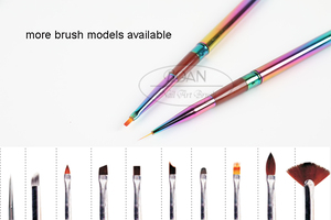 Aqan — kit de manucure, Logo personnalisé, outils pour ongles Gel aurore, poignée en métal, brosse à ongles plate, Nail Art - Product Image 5