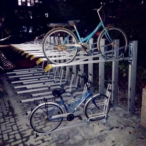 Cuadro de bicicleta de dos pisos de acero Zhuo Qian para estacionamiento de <span class=keywords><strong>bicicletas</strong></span> de publicación - Product Image 4