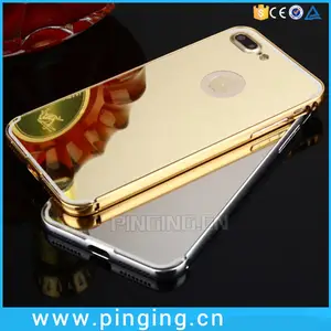 кейс для iphone 7 plus Suppliers-Роскошный Золотой Алюминиевый металлический бампер для iphone 7 plus, зеркальный чехол для iphone 7 plus, чехол для iphone 7 plus