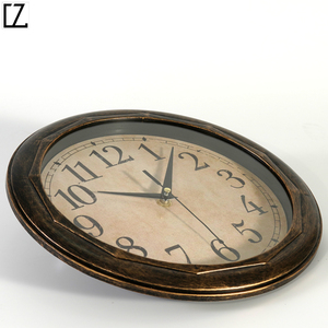 <span class=keywords><strong>Horloge</strong></span> murale en plastique de style européen silencieuse à quartz vintage rétro de 11 pouces pour la décoration de la maison - Product Image 4