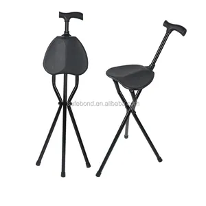 Multifunctional walking stick/cane foldable tripod seat