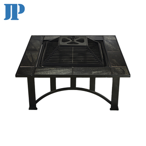 Patio Và Vườn Quảng Trường Than Lửa Pit Bàn Cà Phê Với <span class=keywords><strong>Slate</strong></span> Dệt Bảng <span class=keywords><strong>Top</strong></span> Trang Trí Ngoài Trời Sưởi Ấm Gỗ Đốt - Product Image 1