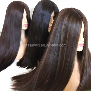 Longo cabelo de alta densidade virgem do cabelo Europeu peruca judaica kosher