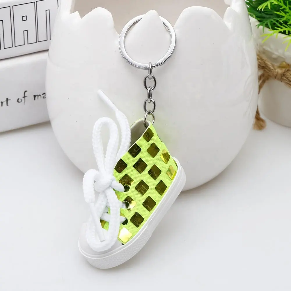 Handmade Paillette Phong Cách 3D Mini Sport Giày Chạy Key Chain Keyring