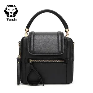 Bolso de mano personalizado para mujer, Cartera de mano femenina de cuero de estilo lujoso, bolso de compras con <span class=keywords><strong>cambio</strong></span> trasero, venta al por mayor - Product Image 1