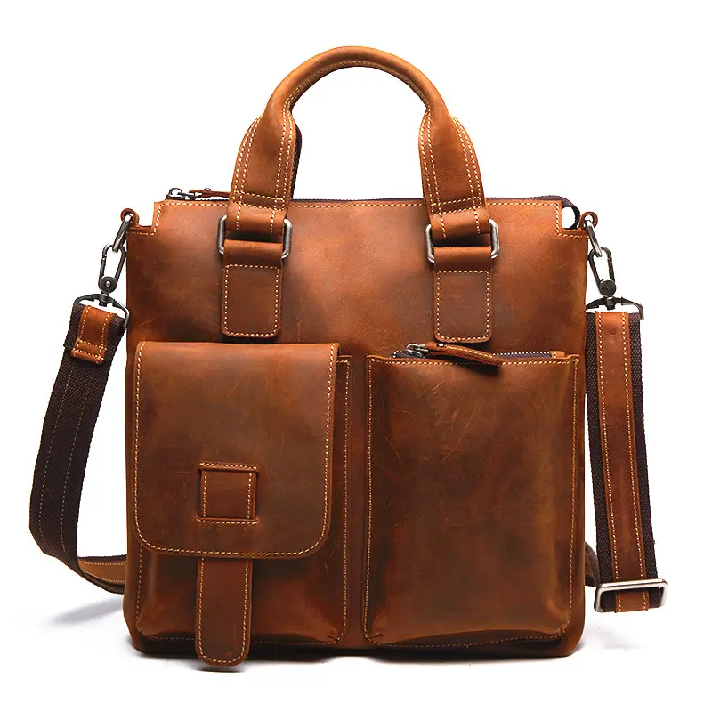 Bolsos De Oficina clásicos para hombre, maletín y bolso de viaje de cuero genuino, nuevo diseño, venta al por mayor