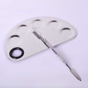 De acero inoxidable paleta de maquillaje de espátula Semi círculo de sombra de ojos de Color de esmalte de uñas paleta de mezcla de la <span class=keywords><strong>placa</strong></span> - Product Image 5