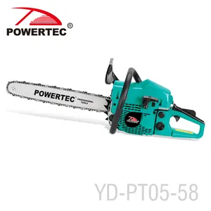 POWERTEC toptan 58cc benzinli zincirli testere 2600w benzinli testere 5800 ahşap kesme makinası