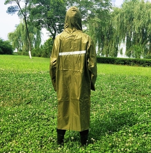 MR04 Oxford <strong>Canvas</strong> with PVC PU Coating Rain Wear Jacket Green Desert Tan Brown Color Custom Made with Snap Button - Product Image 3