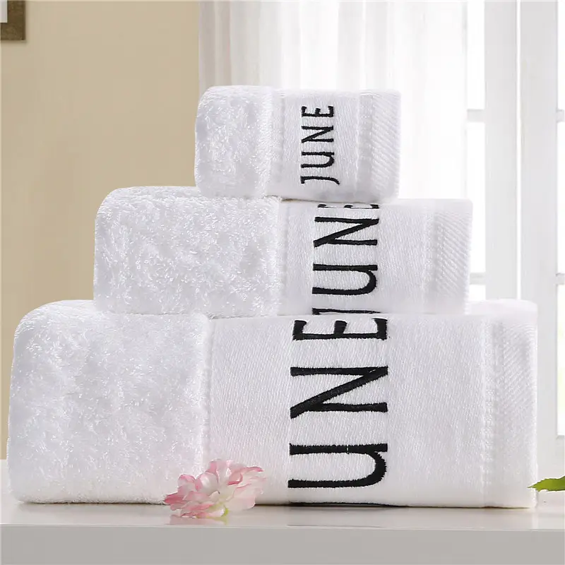 hotel bath towel set luxury 500gsm 5 star hotel towel set 100% cotton hotel towel with logo